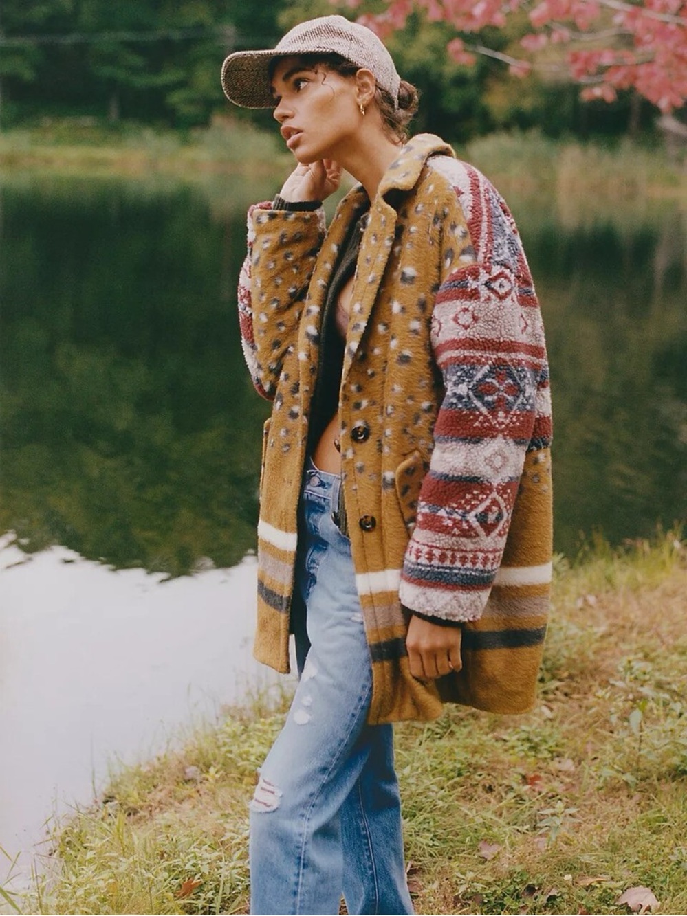 Anthropologie Pilcro Faux Fur Contrast Jacket - Small